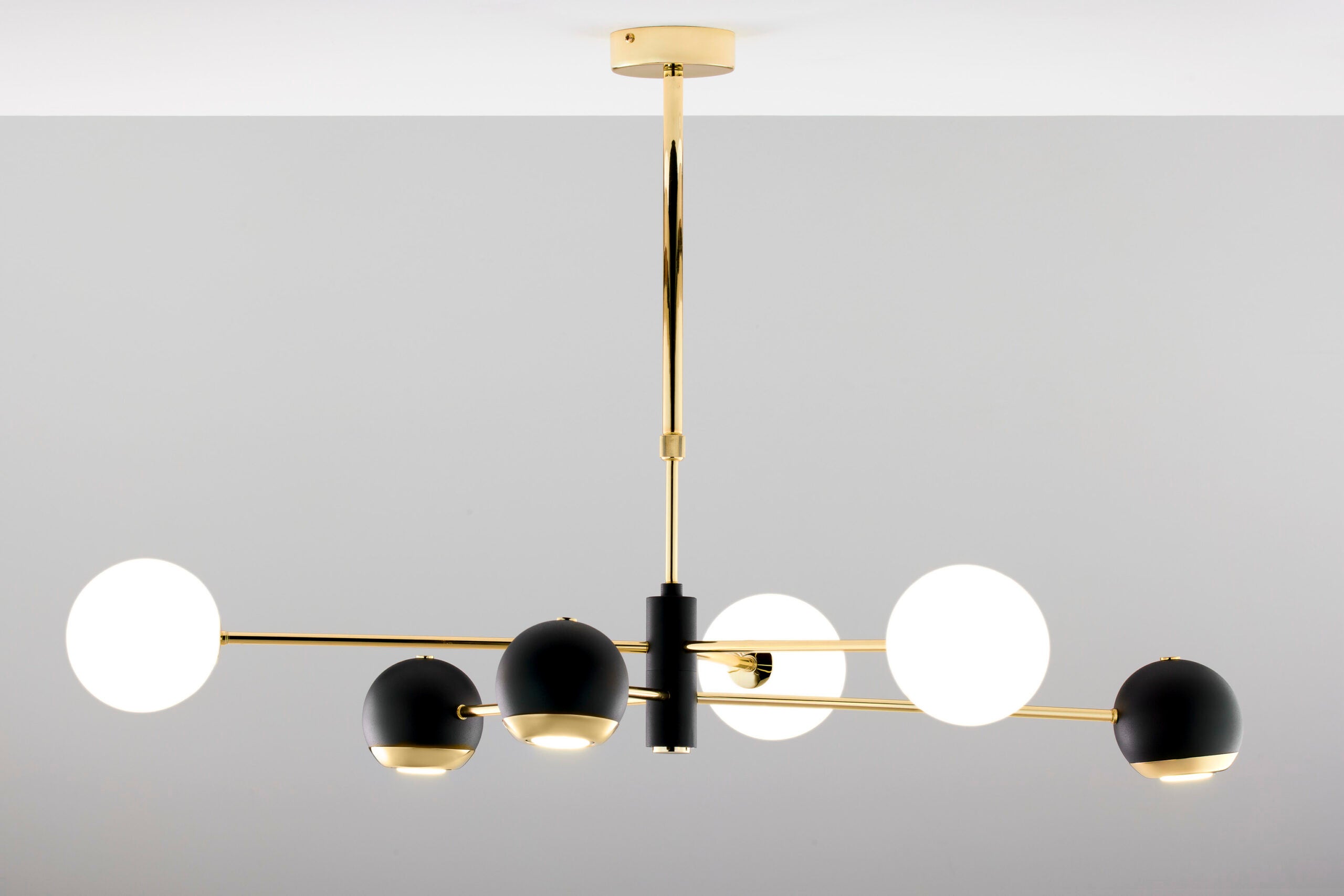 Lampa sufitowa MOKA złoto-czarno-biała 6xG9+GU10x10W metal wym:69x94x65cm IP20 Jupiter