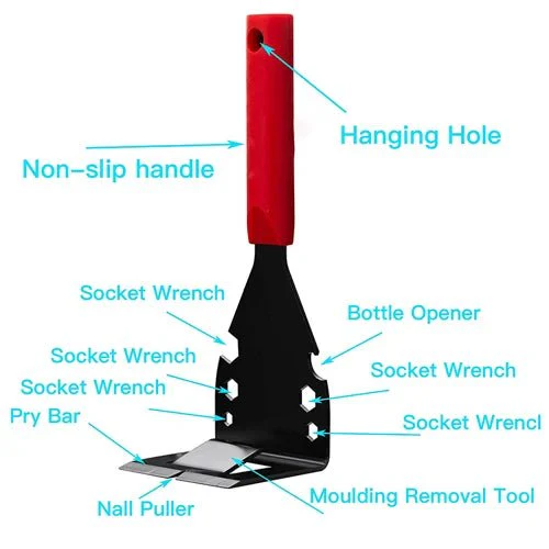 Extracteur de garnitures, outil multifonction robuste pour enlever les planchers en bois, les plinthes, les boîtiers de porte, le carrelage, les clous - 5