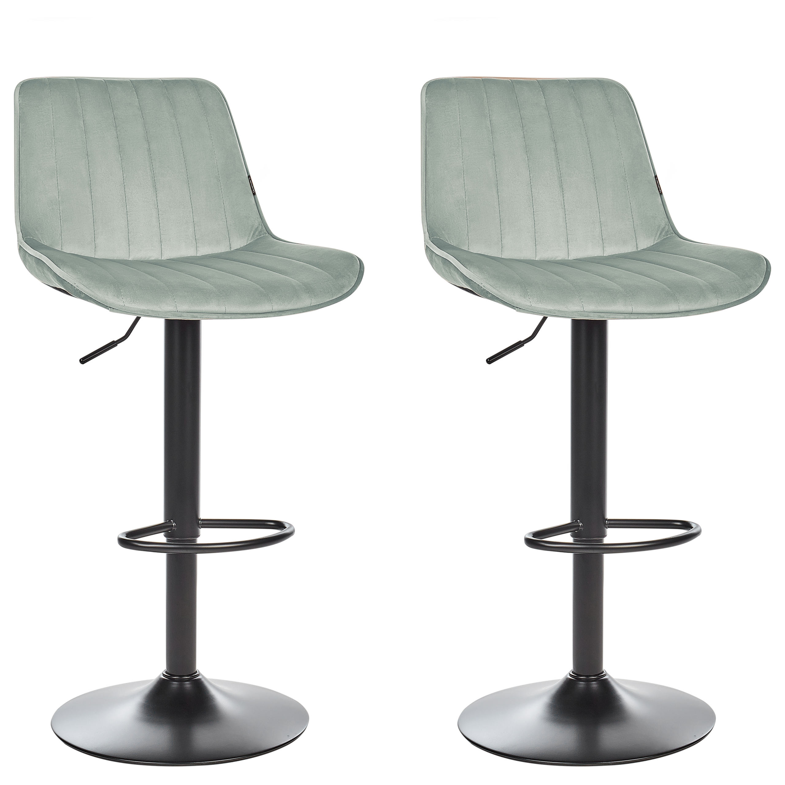 Beliani Conjunto De 2 Sillas De Bar Dubrovnik Terciopelo Giratoria Menta Verde , Leroy Merlin