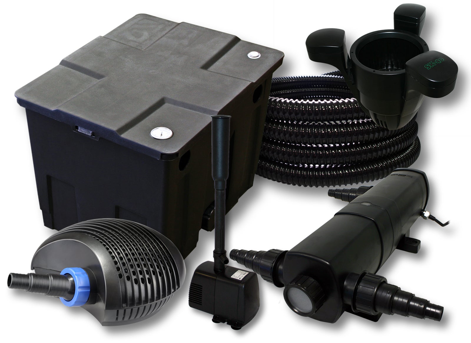 SunSun Kit complet: CBF-350 Filtre de bassin jusqu'à 12000 L, CTF-6000 ...