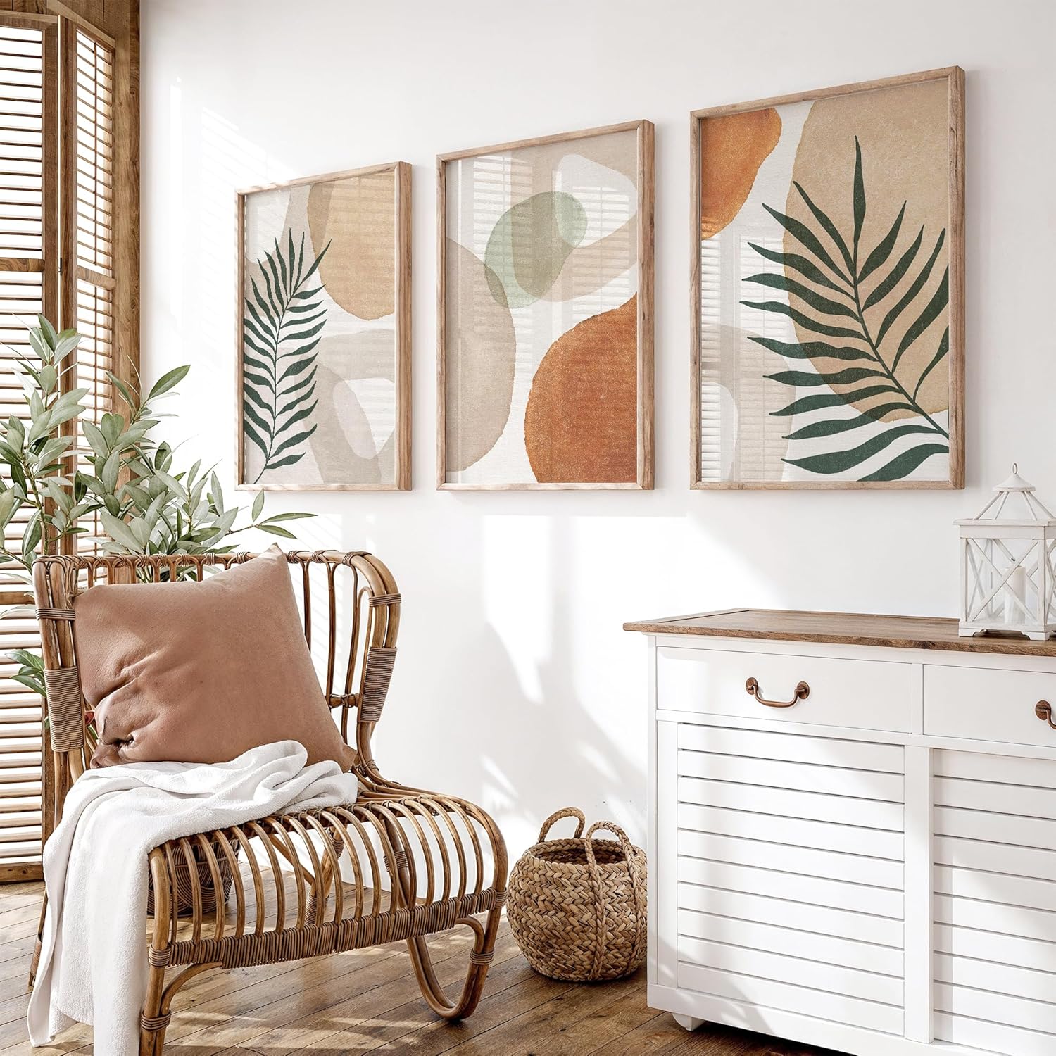 Juego de 3 pósteres decorativos para dormitorio, hogar o sala de estar - Arte de pared estilo boho para sala de estar - 4