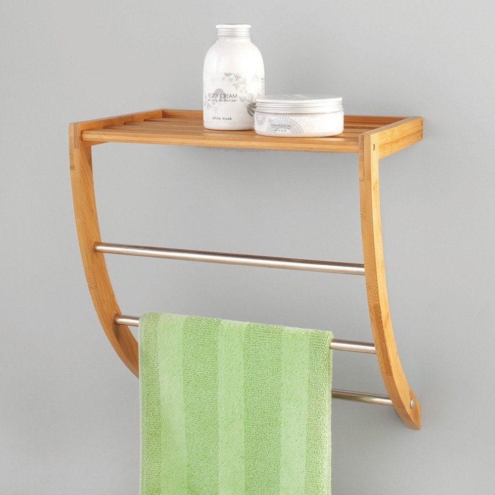 Porte-serviette +étagère de salle de bain, 2 en 1, ZELLER, ZELLER - 2