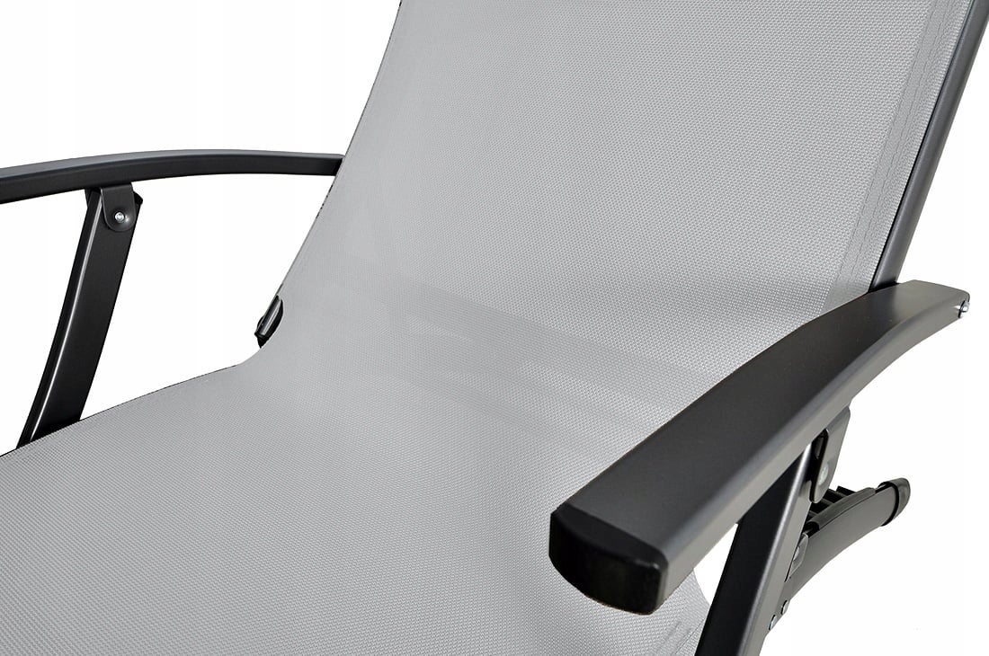 Leżak Ogrodowy Focus Garden Plażowy Składany Relax Na Basen Ogród Wygodny Mocny Szary 1 szt - 5