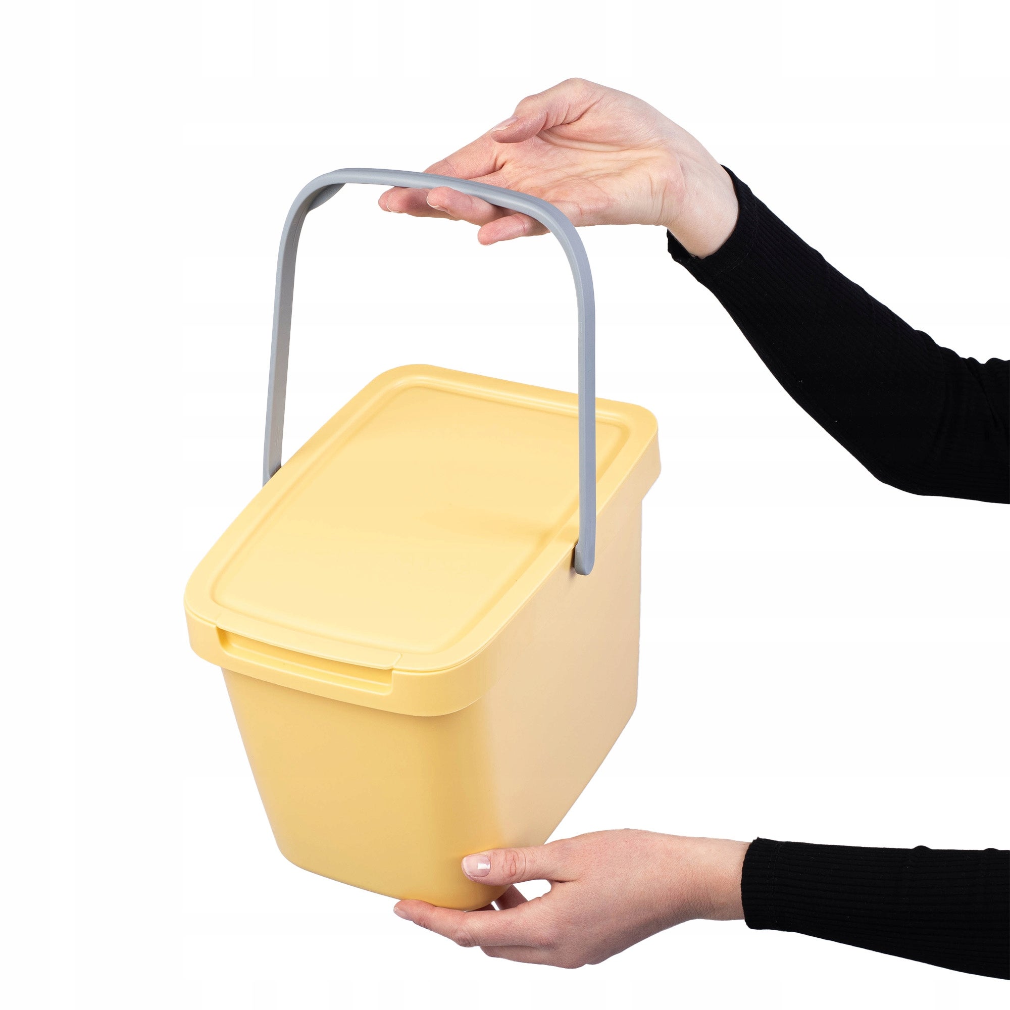 KADAX Poubelle Avec Couvercle Et Poignée, En Plastique, Pour Le Tri Selectif Rectangulaire Avec Couvercle A Charniere Marron 25 L 93555052