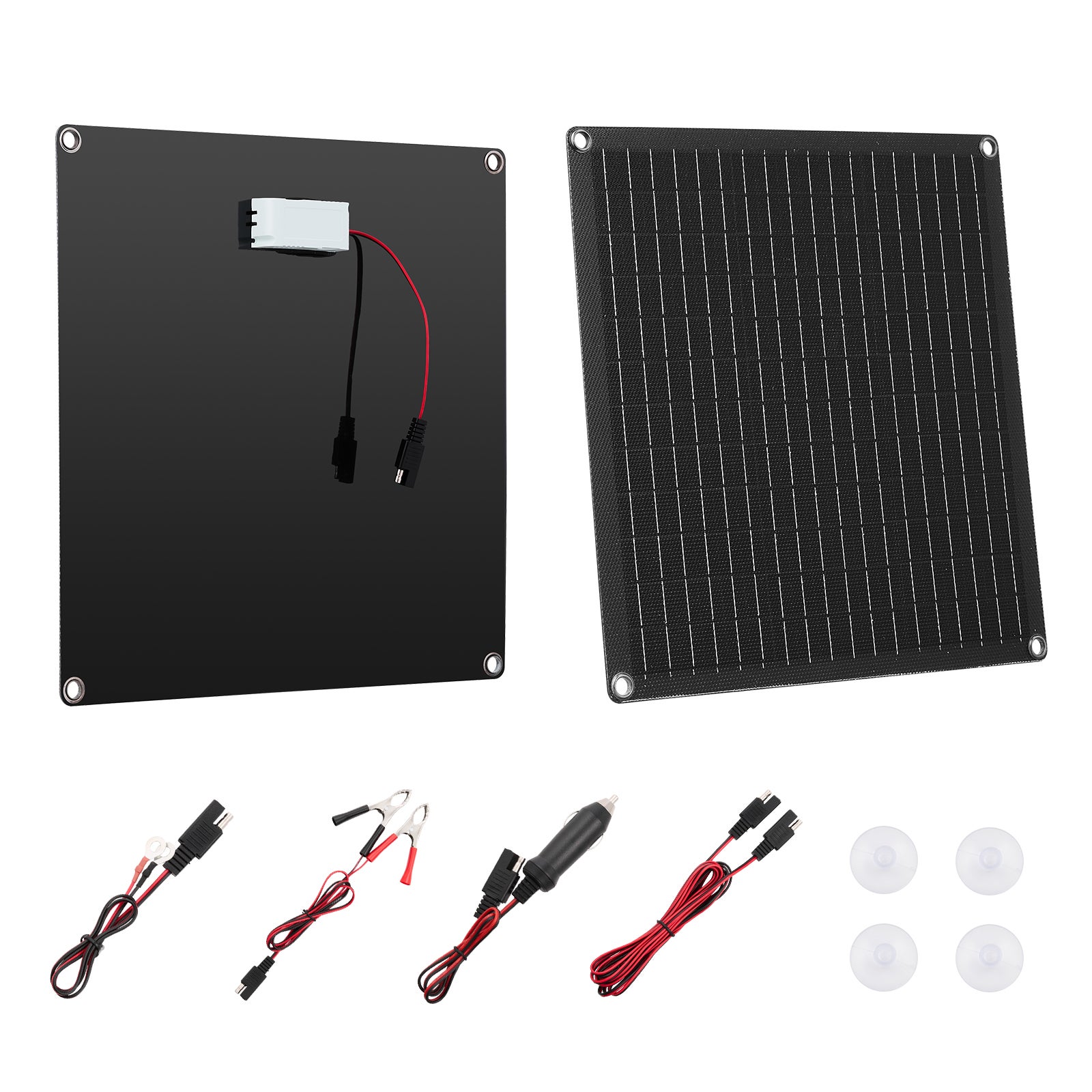 Ładowarka akumulatora solarna 12 V 20 W, monokrystaliczna, IP67, do auta i kampera