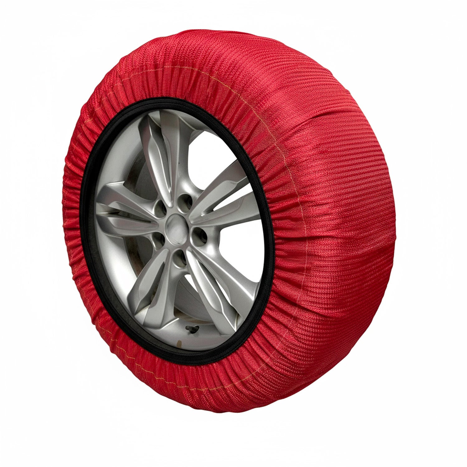 Calze da Neve Omologate EN 16662-1 Per Auto SUV Coppia di Catene Tessili Antisdrucciolo per Pneumatici R13-R19 Facili da Montare Con Guanti e Borsa M - 5