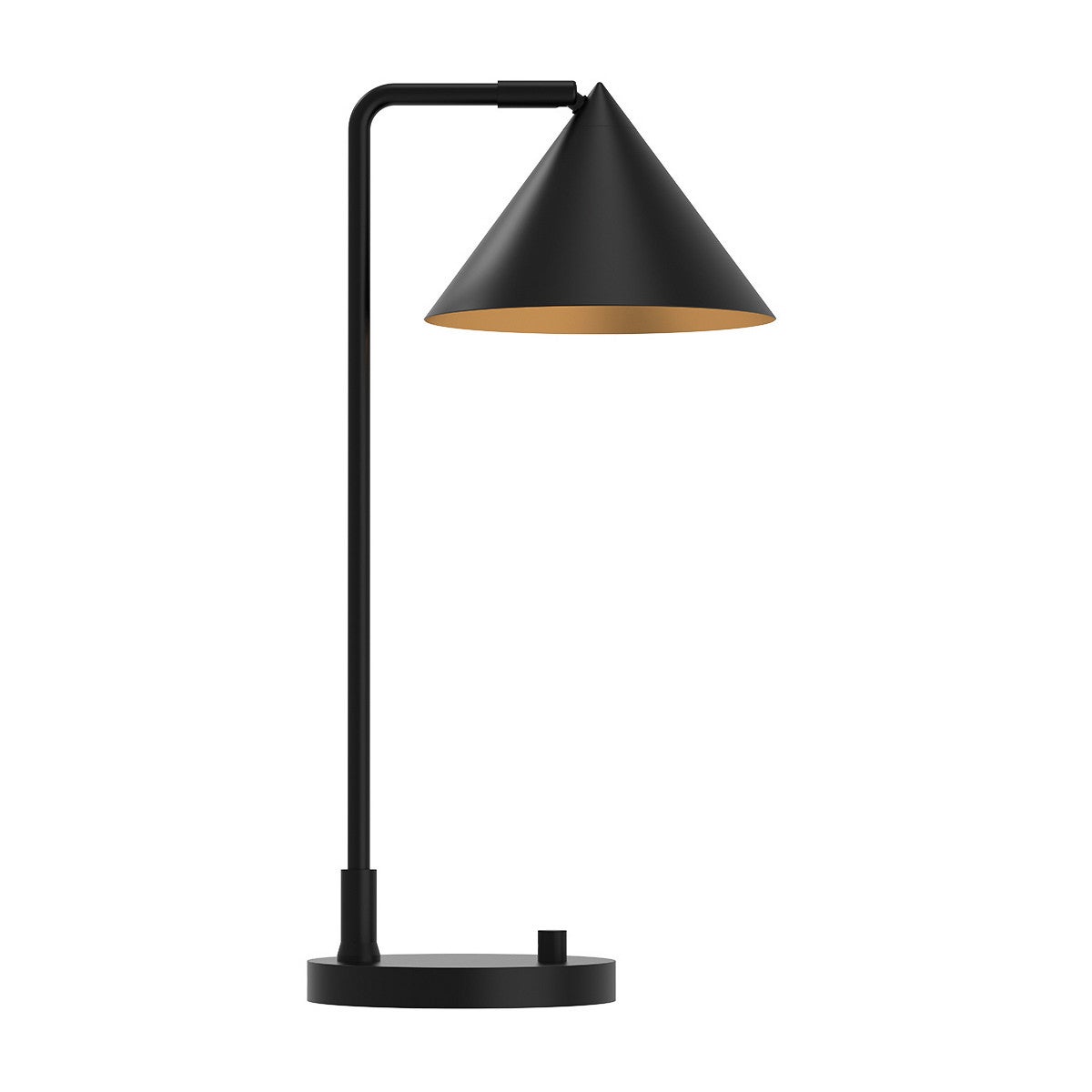 Lampa stołowa minimalistyczna czarna matowa stożkowy klosz 1xE27 60W REMYCK Alora Mood