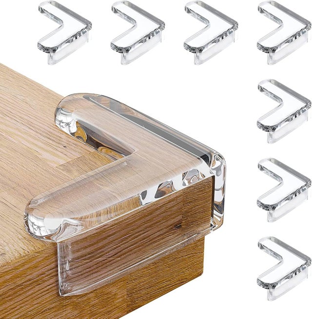 Lot de 8 protections d'angle de table de type L pour enfants, protection des coins de table, protection des bords, coins anti-collision transparents