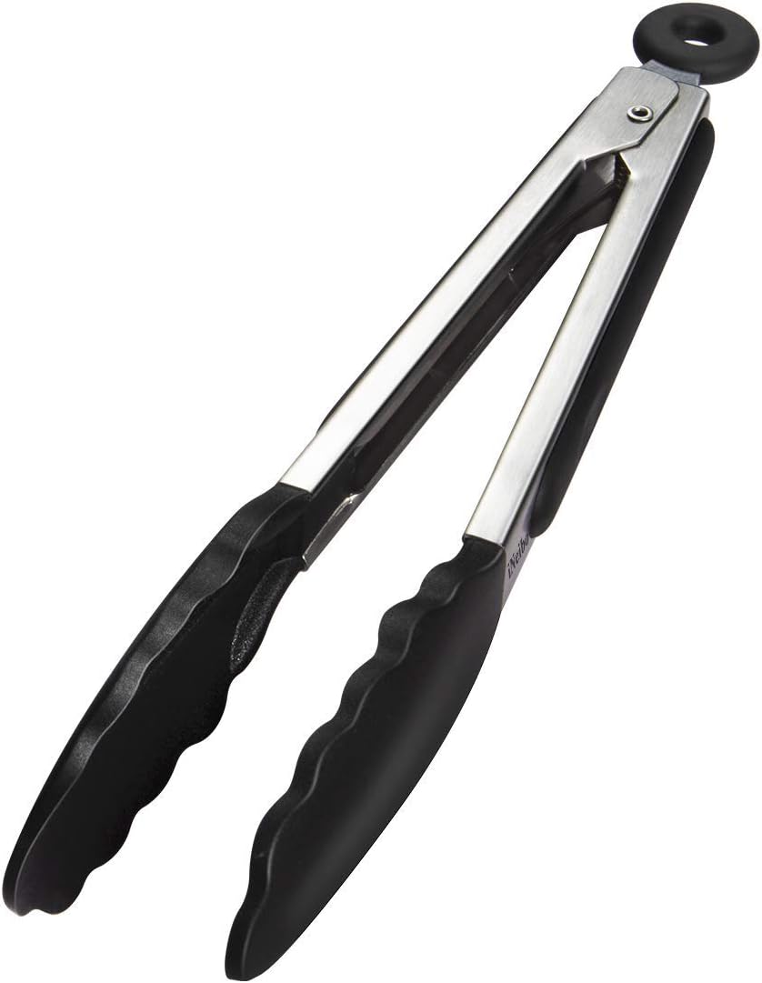 Szczypce kuchenne ze stali nierdzewnej, szczypce do mięsa, szczypce odporne na ciepło do grillowania i gotowania (1 sztuka, 26,5 cm)