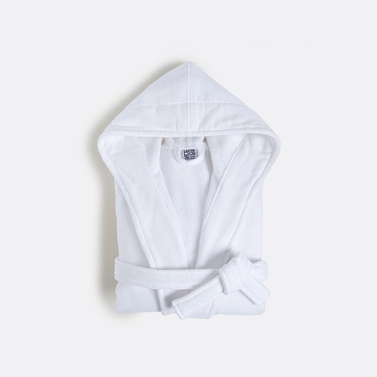 Peignoir Femme 100% Coton Éponge - Capuche, Poche, Blanc, Taille M