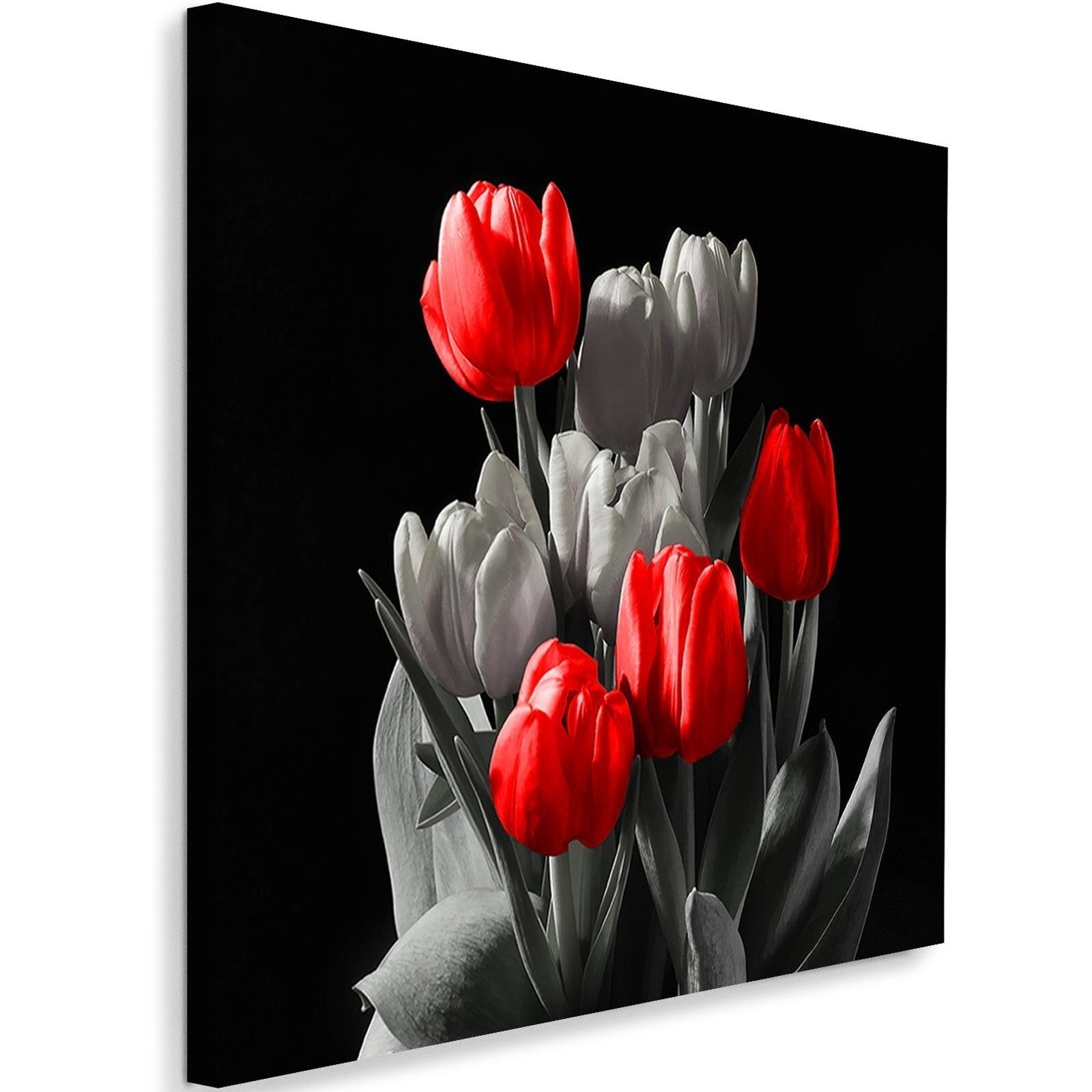 Obraz na płótnie, Bukiet czerwonych tulipanów 40x40