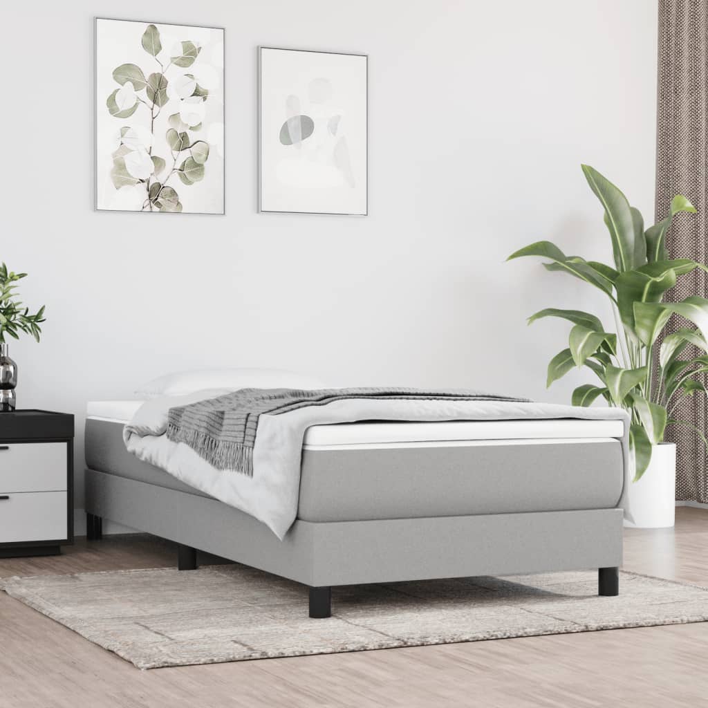 Giroletto a Molle con Materasso Grigio Scuro 160x200 cm Tessuto
