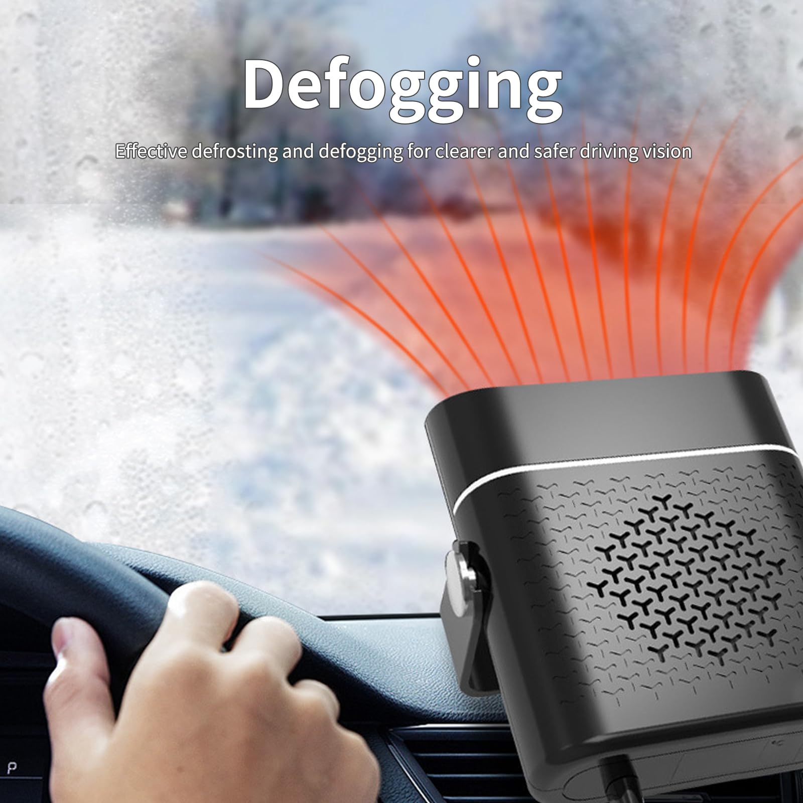 Riscaldatore portatile per auto da 12V con funzione di sbrinamento purificazione dell'aria adatto per sbrinare i riscaldatori del parabrezza dell'auto - 3