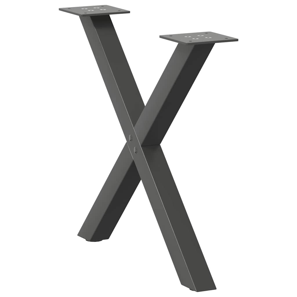 Pernas de mesa de centro em forma de X 2 unidades de aço antracite - COMFORTXL - 5