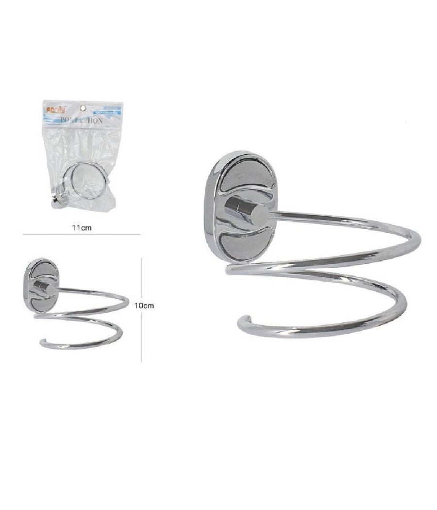 Trade Shop - Porta Phon Asciugacapelli Moderno Fissaggio A Parete Muro Bagno 11 X 10 Cm 52016 - - 2