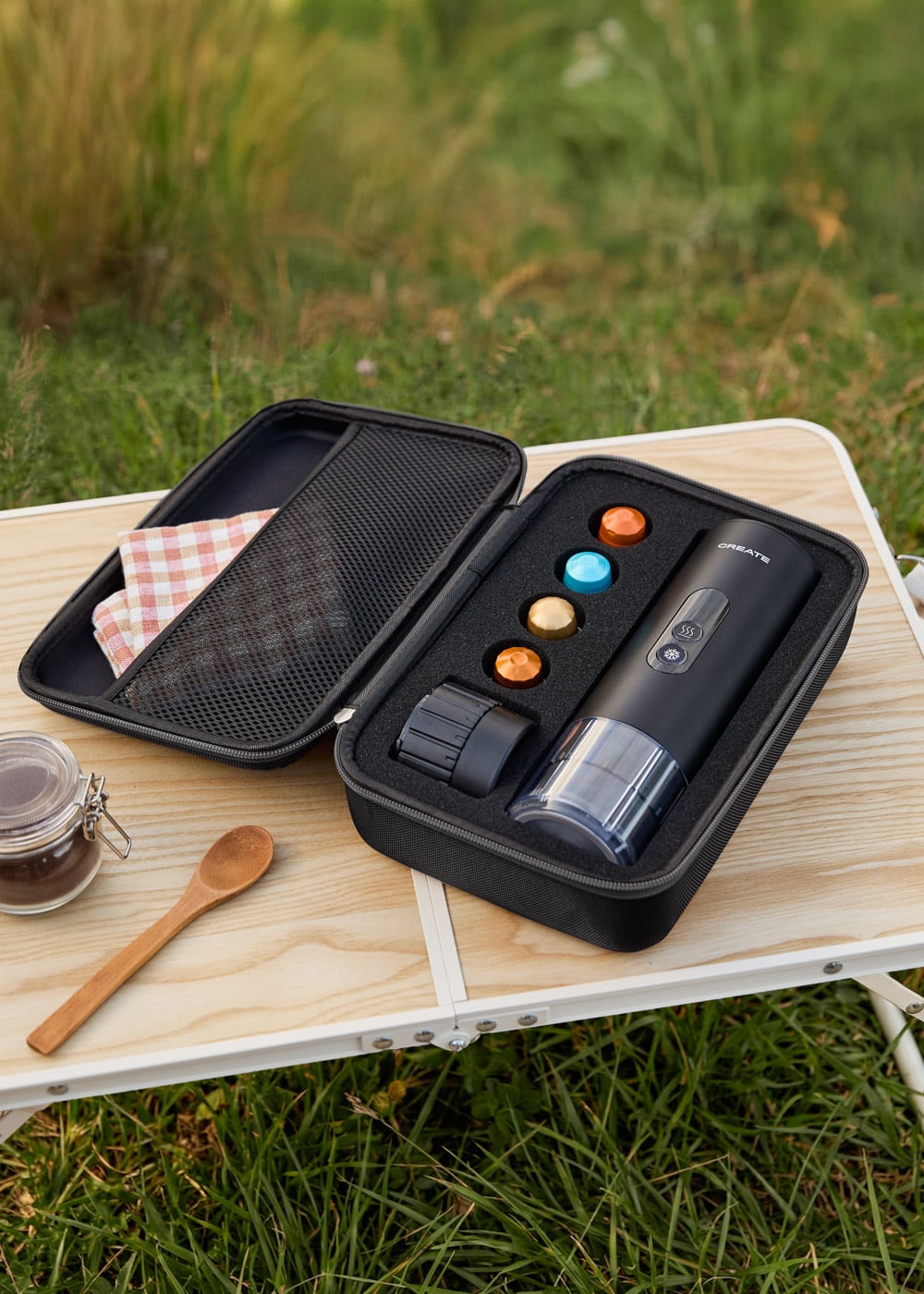 CREATE - THERA MOVE - Cafetière espresso portable 15 bars pour capsules et café moulu- Noir - 3