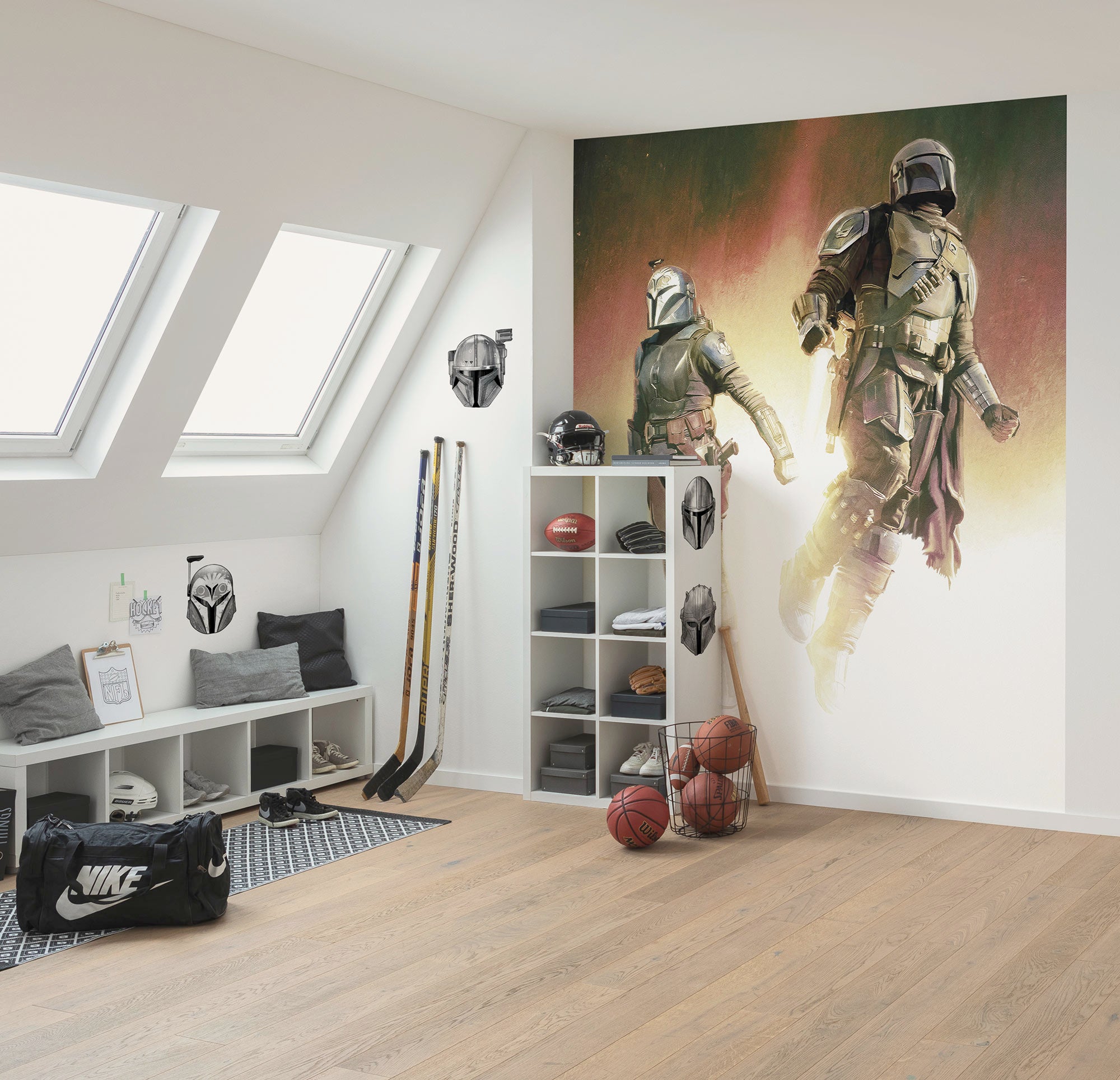 Papel pintado no tejido panorámico de komar - star wars the mandalorian flight - talla: 200 x 250 cm
