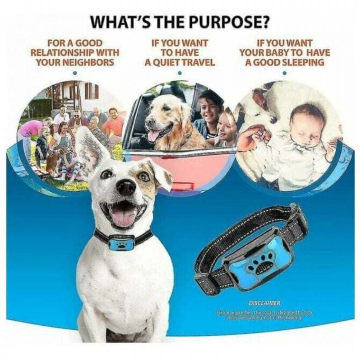 Colar anti-latido 3 em 1 para cães, dispositivo para latidos excessivos, seguro, inofensivo e treinamento anti-latido sem crueldade - 2