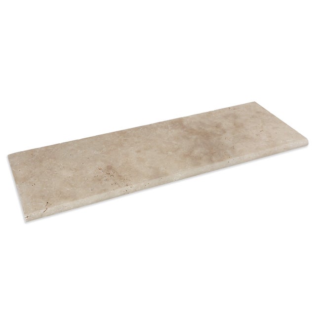 Dessus de marche Travertin Beige Nuancé 100x33x3 cm Bord 1/2 Rond (à l'unité) - RO'MA NATURE
