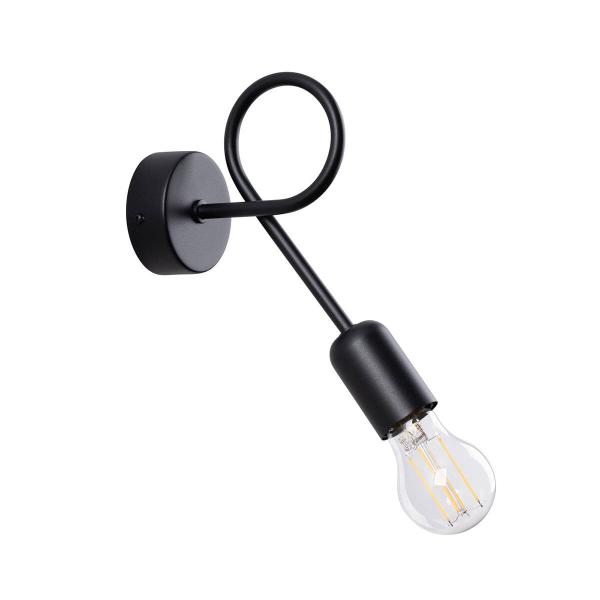 Kinkiet ścienny Loop czarny 1xE27x15W styl minimalistyczny wym: 20 x 25 x 8 cm metal IP20 Sollux Lighting