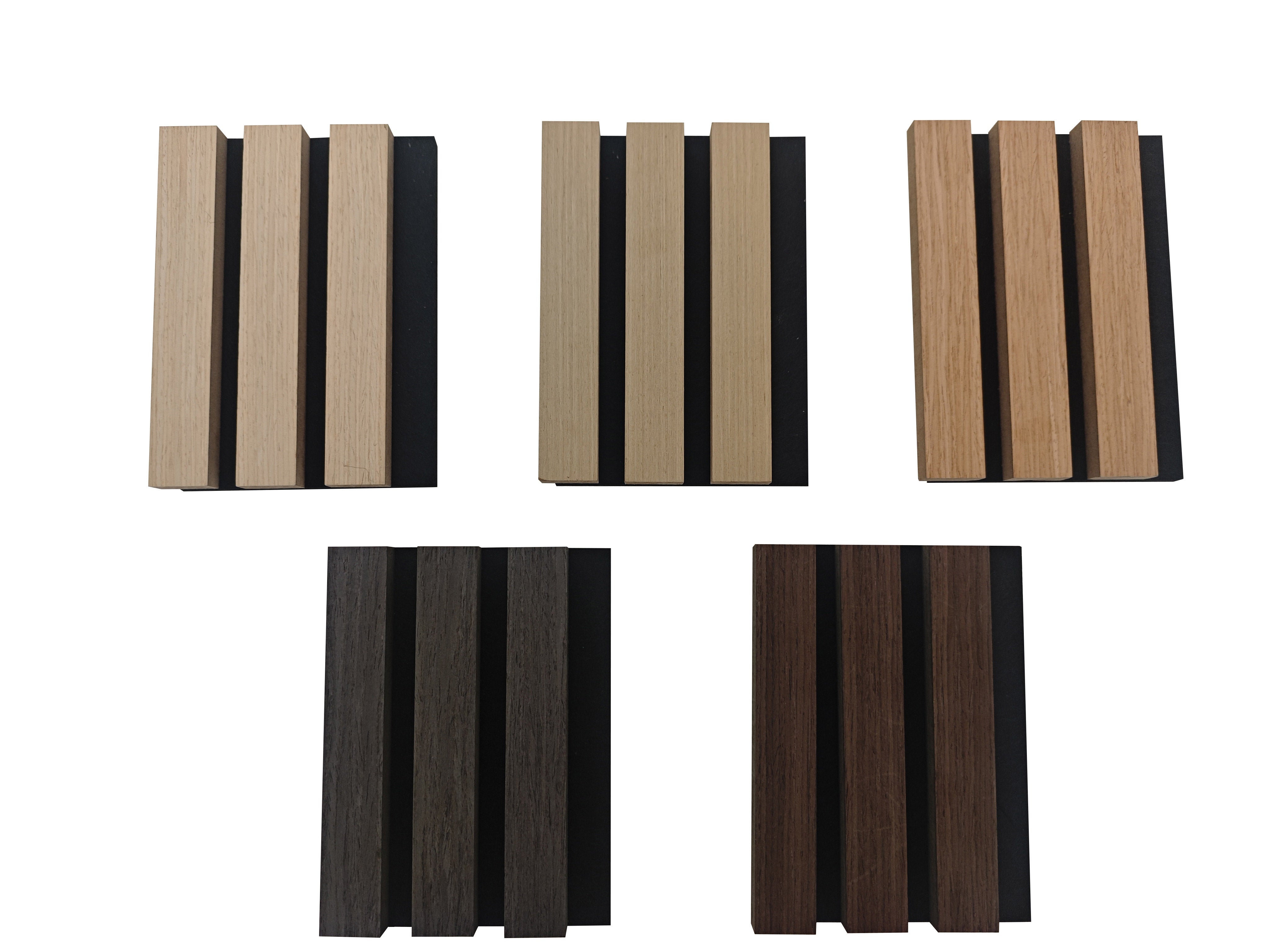 Lot de 3 Panneaux Muraux Décoratifs Acoustiques Bois MDF 260x30cm Chêne foncé AntiBruit, Facile à Poser - 6