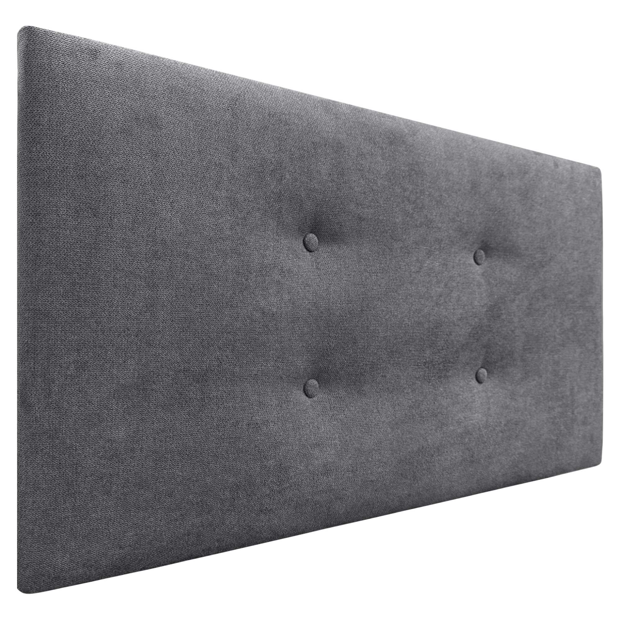 Dhome cabecero de tela aqualine pro con 2 hileras de botones cabezal tapizado cama lujo (gris ceniza, 110cm)