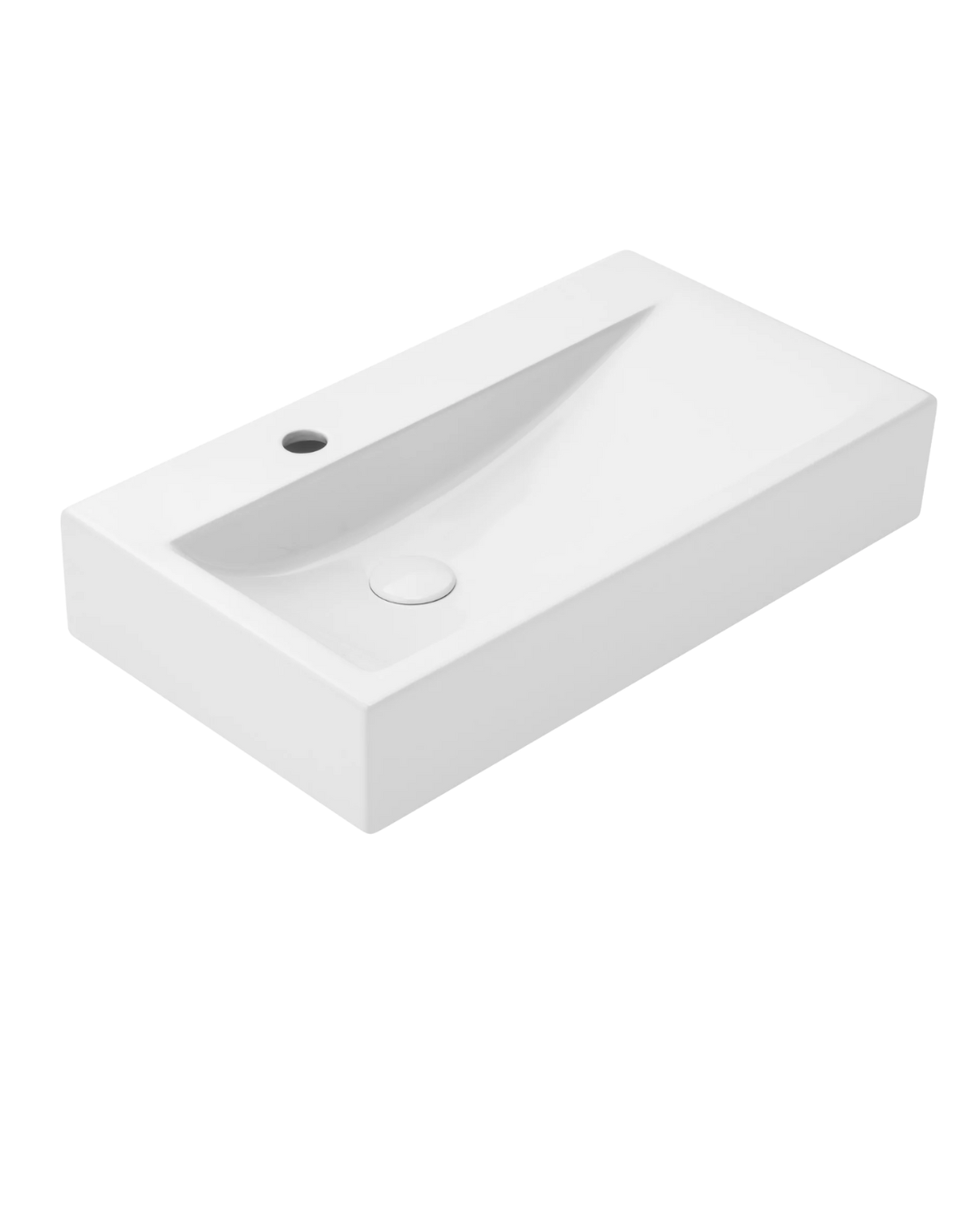 Umywalka ścienna/nablatowa Uptrend RENO biały połysk, z otworem na baterię, lewa 1 szt.