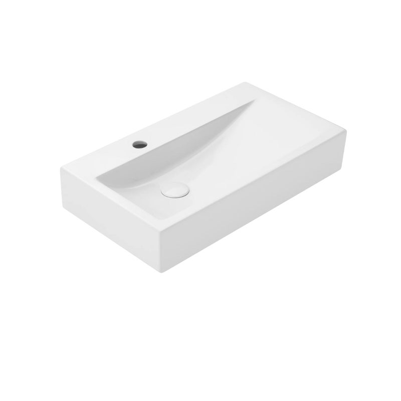 Umywalka ścienna/nablatowa Uptrend RENO biały połysk, z otworem na baterię, lewa 1 szt.