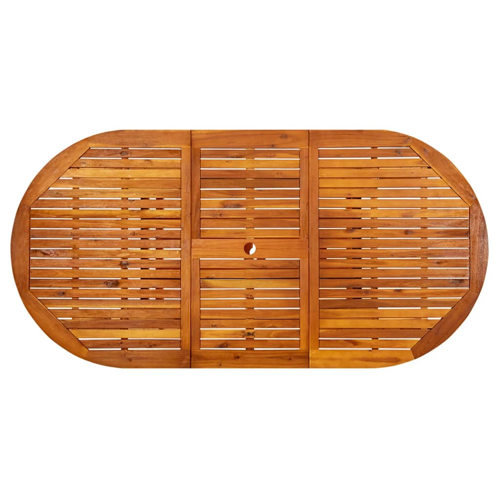 Table de jardin extensible rectangulaire en Bois Marron 6 places - 7