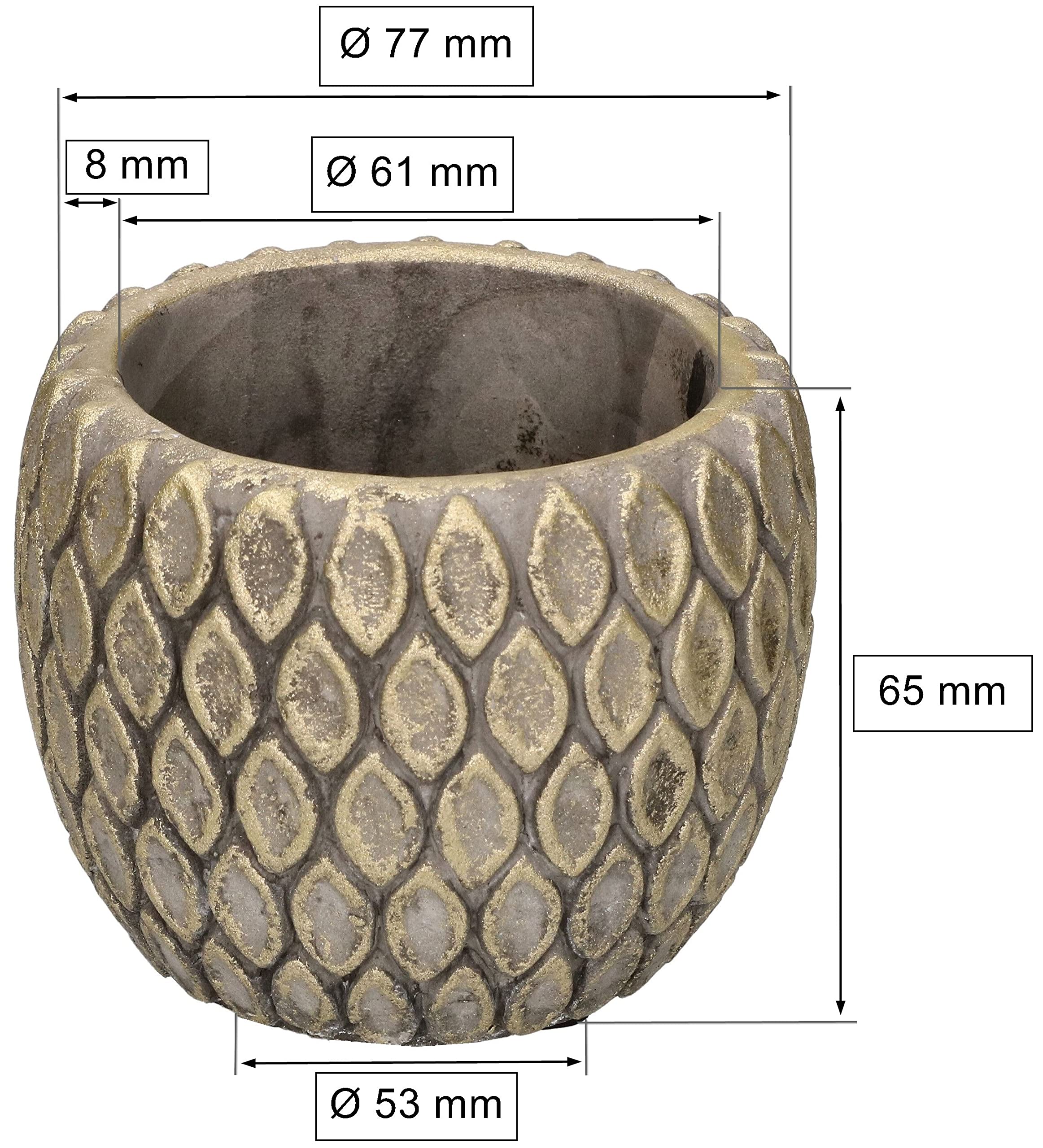 Zestaw 2 szt doniczka osłonka ceramiczna na kwiaty ozdobna beż-brąz ø 14cm - KOTARBAU - 2