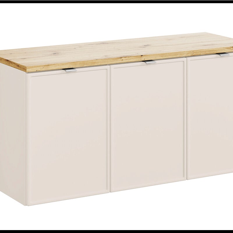 Szafka pod umywalkę nablatową BELLA CASHMERE 82-120-3D z blatem 120cm kaszmir/dąb artisan