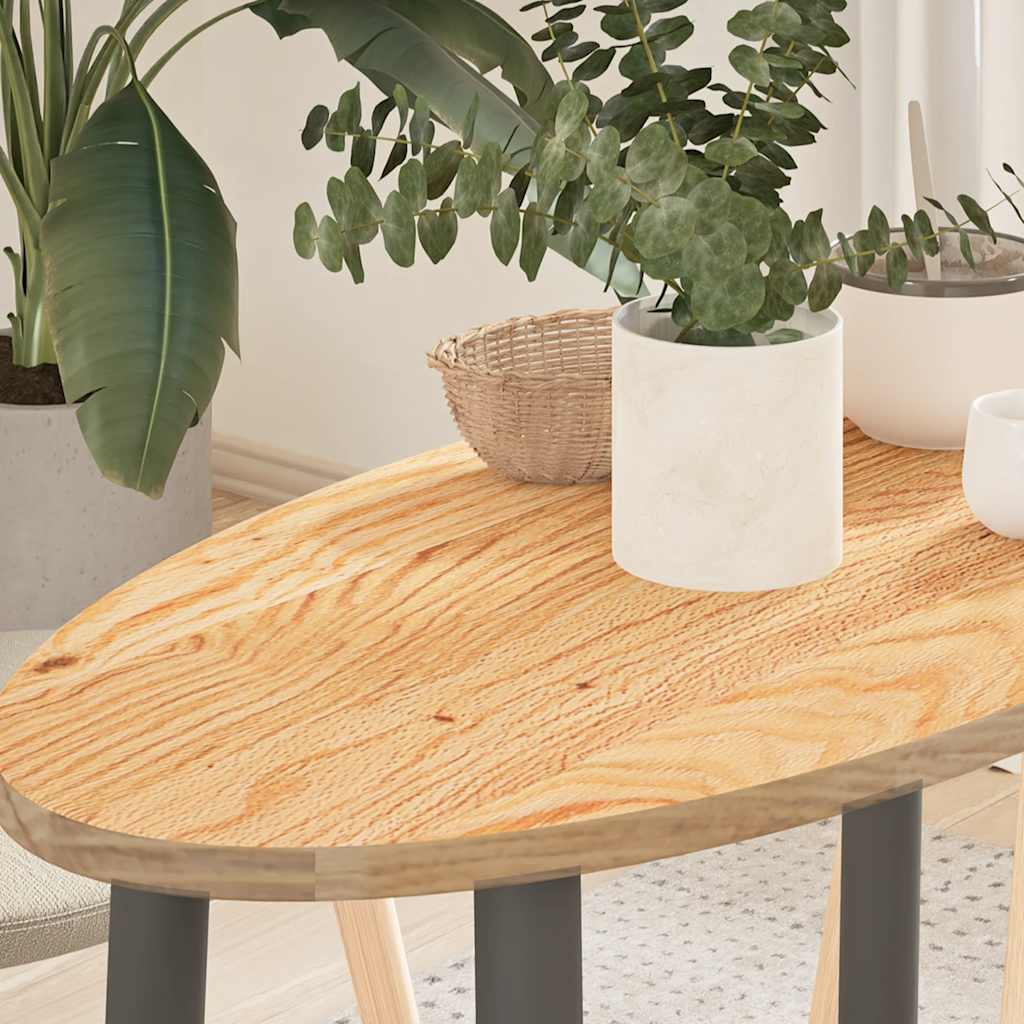 Tampo de mesa | Tampo de secretária 80x40x2 cm madeira de carvalho maciça oval CFW67152 - 2