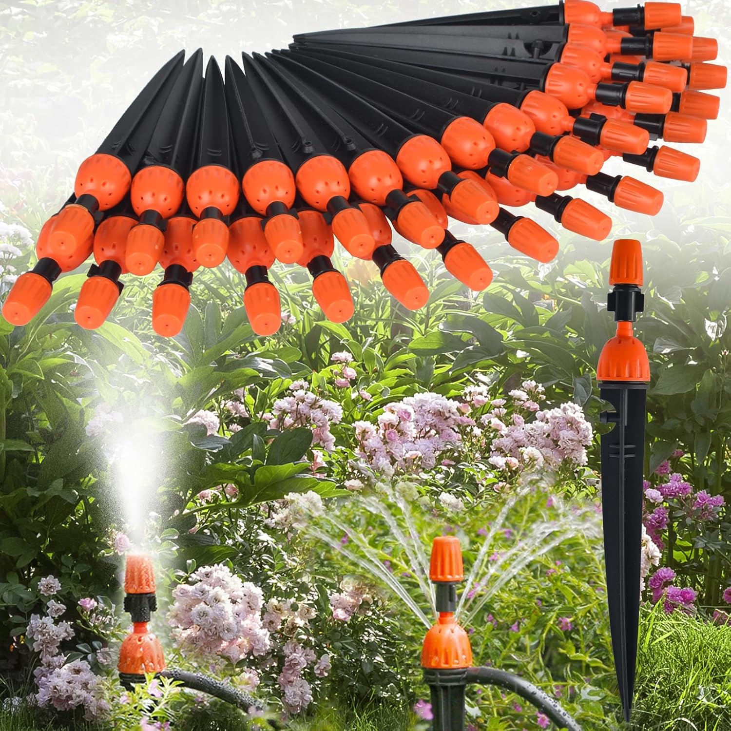 Kroplownik z regulacją 360° – automatyczny system nawadniania ogrodu, roślin, szklarni, nawadnianie kropelkowe, 30 sztuk