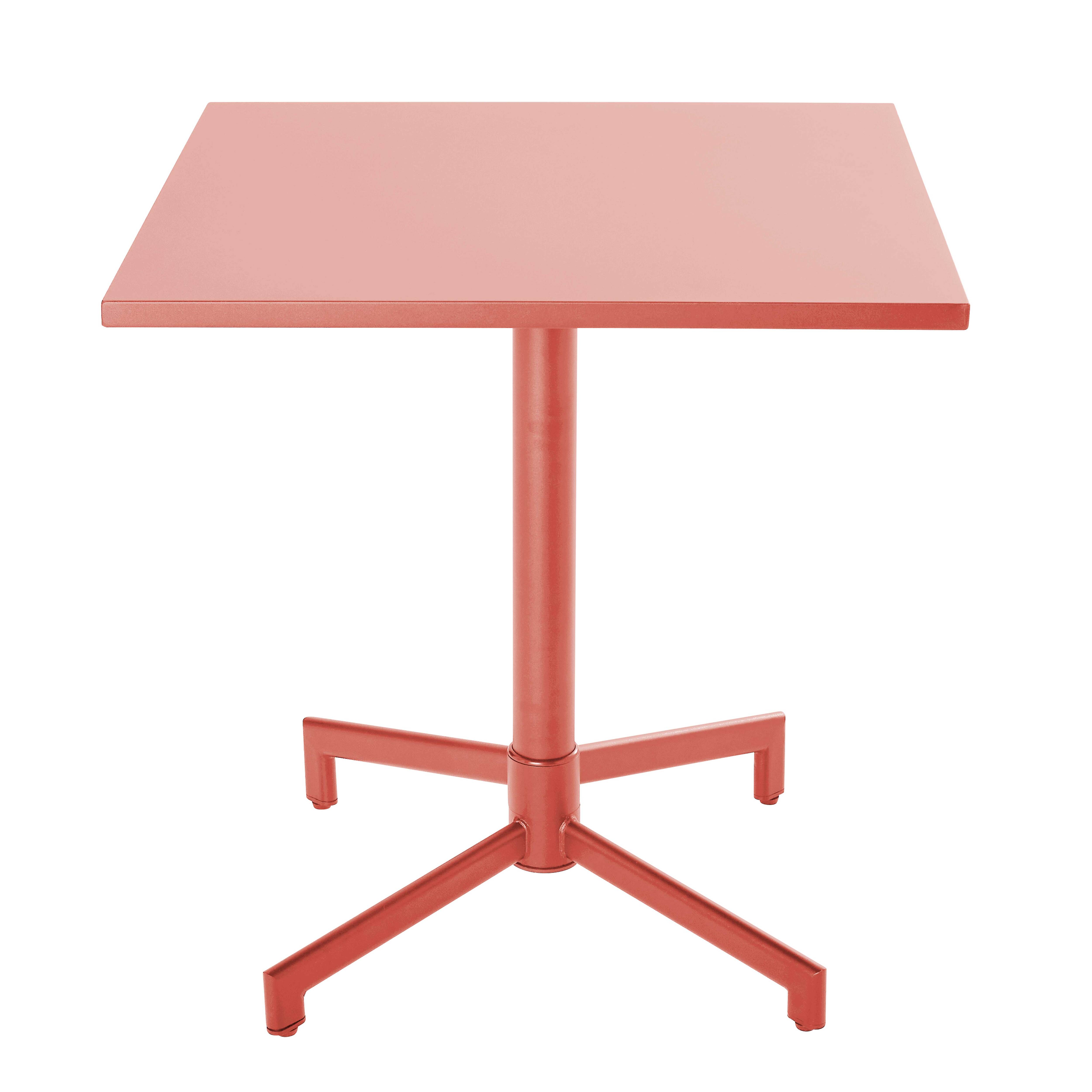Table à manger de jardin carré en Acier Rose 4 places - 4