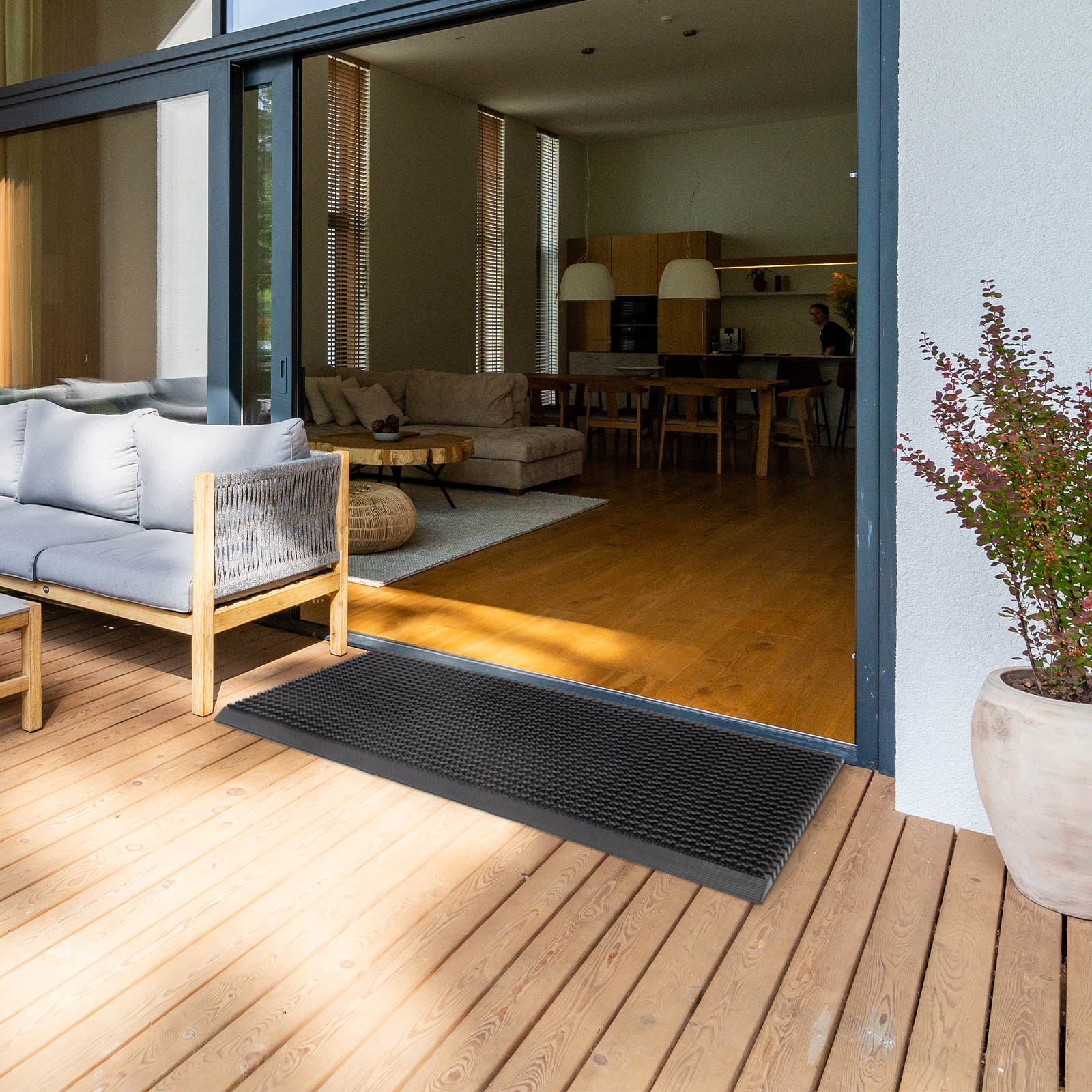 Tapis de porte en caoutchouc Résistant aux intempéries Avec bord d'attaque Hauteur : 20 mm 60 x 90 cm - 5
