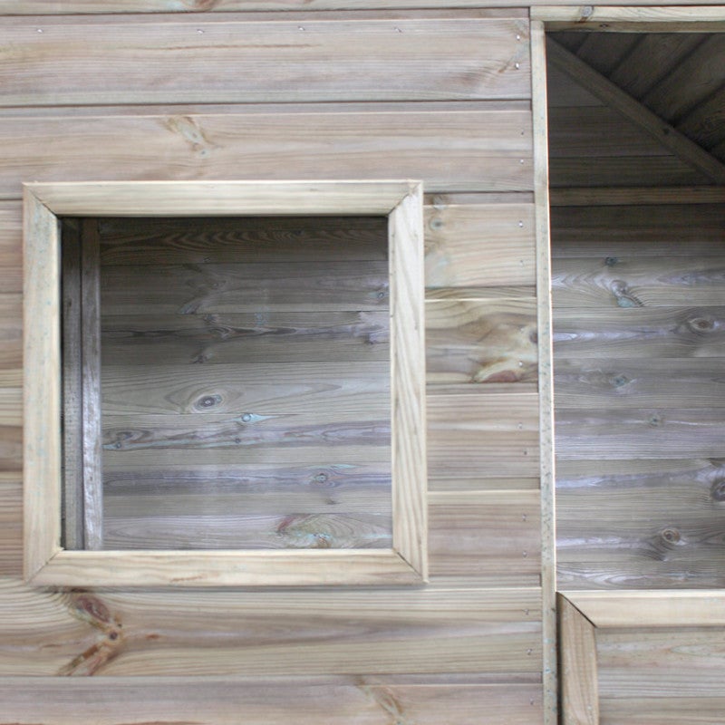 Cabane en bois traité avec terrasse et banc HEIDI - 5