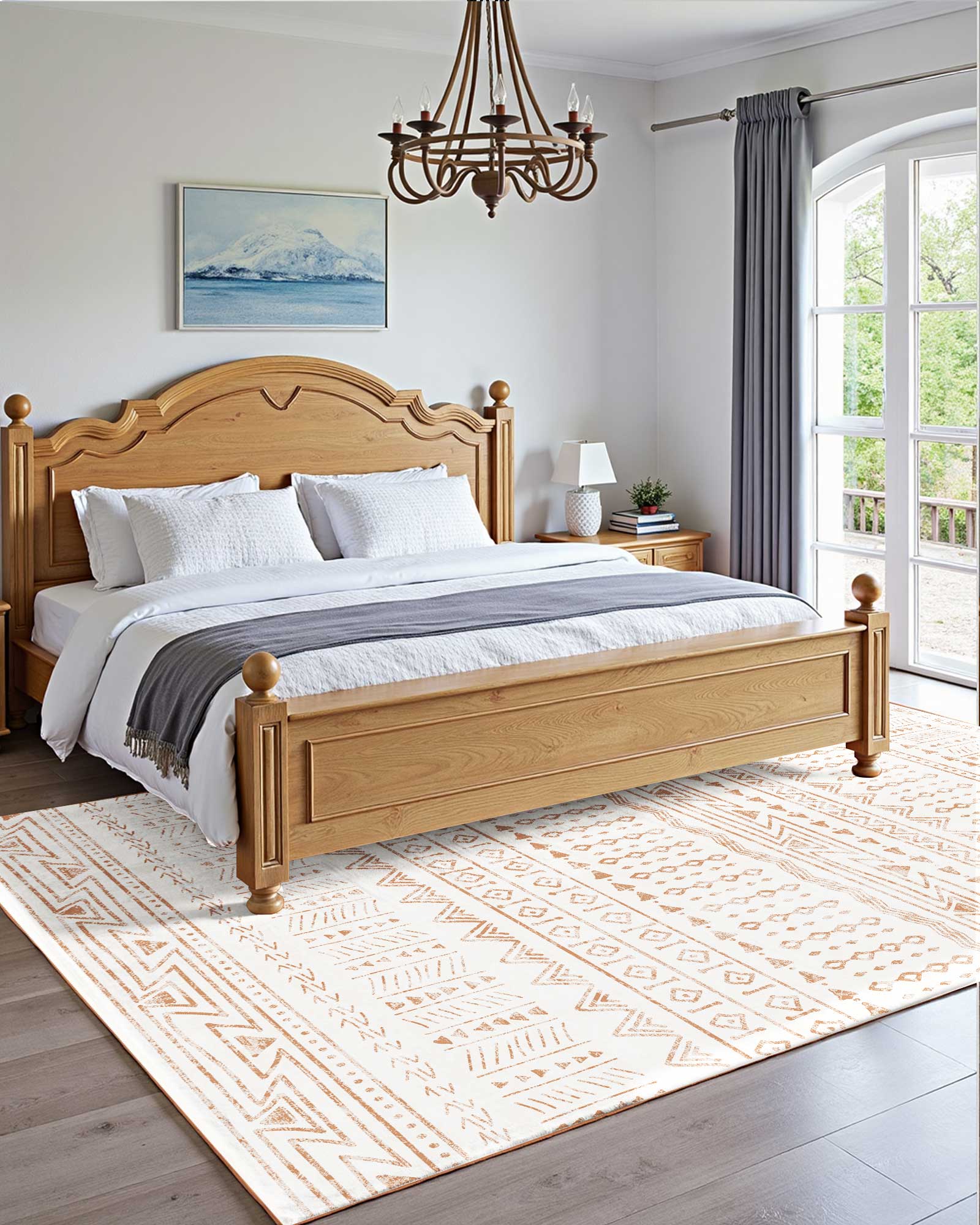 Alfombra Salón VEVOR 1,5x2,4 m,Lavable Antideslizante,Pelo Corto Denso,Resistente Arañazos Animales,Suave Cómoda,Estilo Moderno,Beige - 4