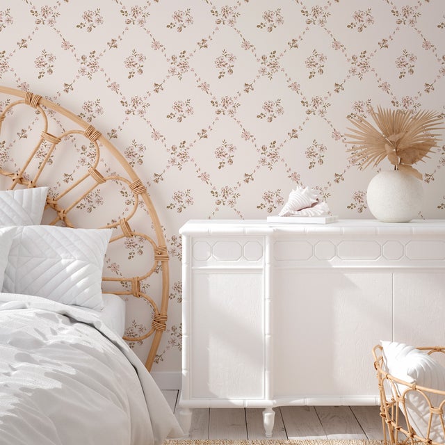 Papel pintado autoadhesivo con estampado floral, tamaño 45x300cm, adhesivo de pared autoadhesivo para interiores, adhesivo decorativo para dormitorio