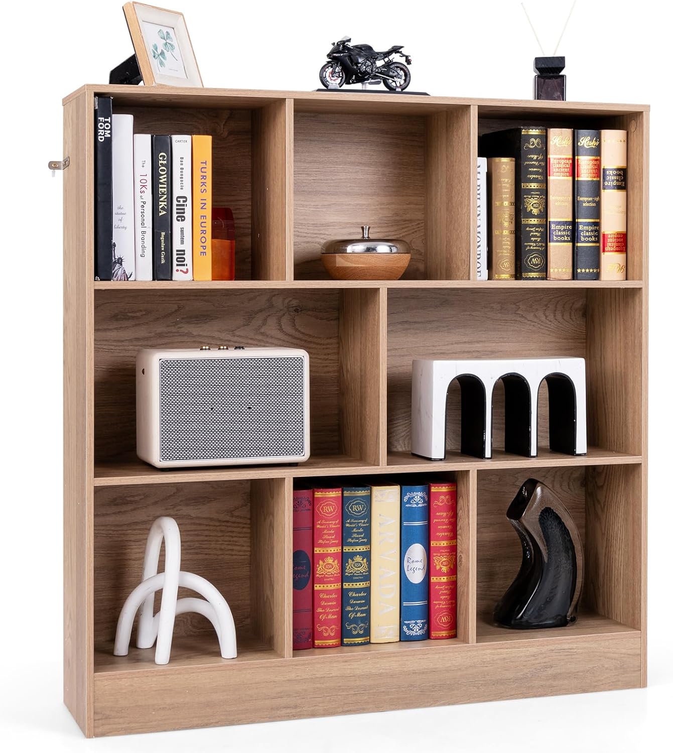 COSTWAY Bibliothèque En Bambou 4 Niveaux – Étagère Échelle Design Naturel, Anti-Basculement, Idéale Pour Livres, Plantes & Déco – Stable Et Élégante