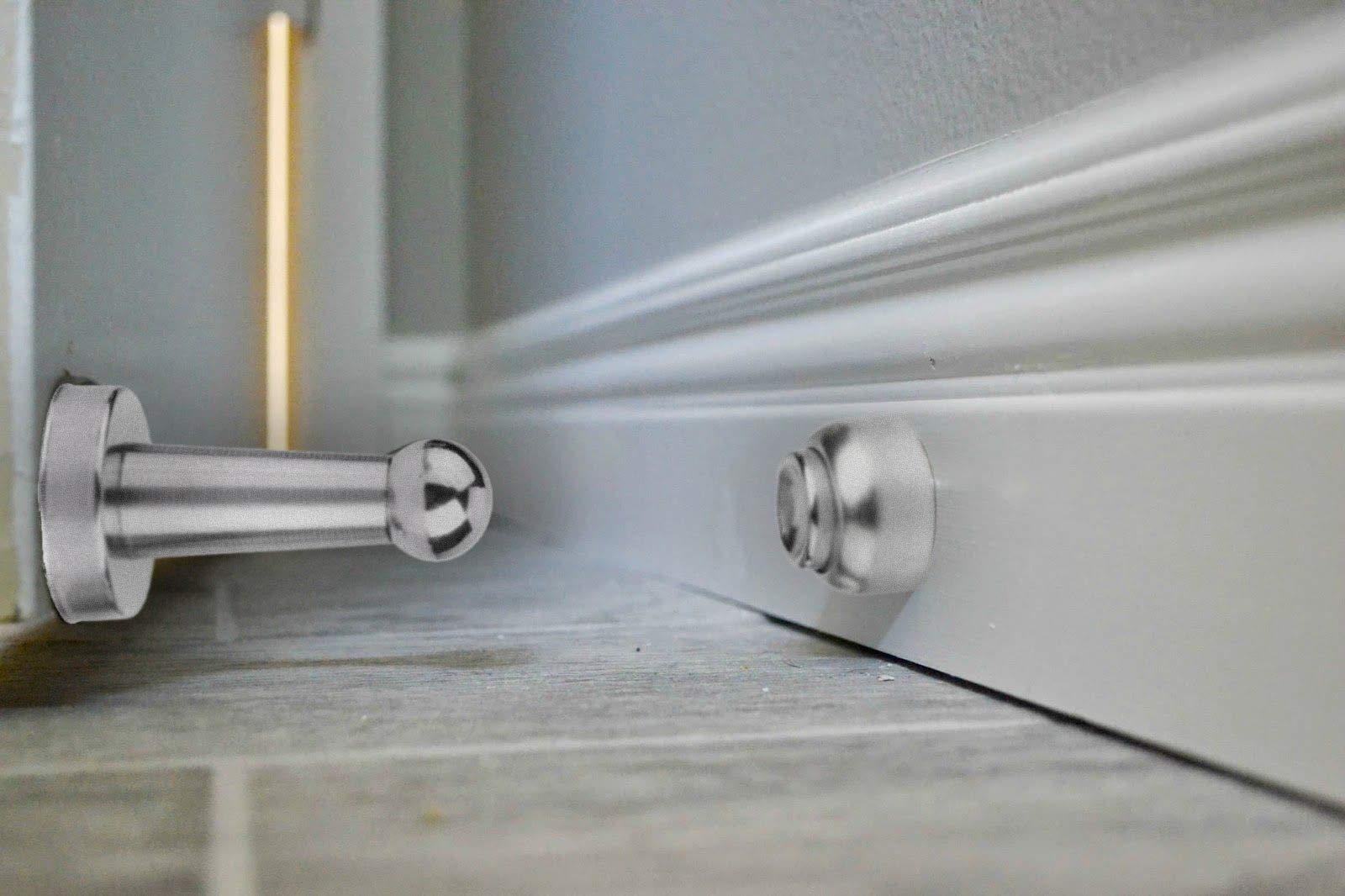Butée de Porte Magnétique, Arrêt de Porte Aimanté, Butoirs de Porte Sur le Sol ou le Mur, Loquet de Porte Support de Porte avec Vis de Fixation - 2