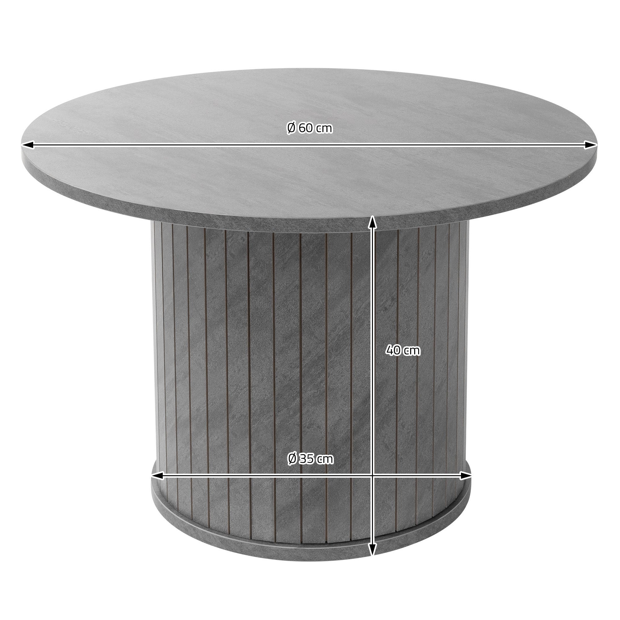 ML-Design okrągły stolik kawowy Ø60x50 cm szary betonowy wygląd nowoczesny stolik do salonu z podwyższanym blatem elegancki stolik pomocniczy - 6