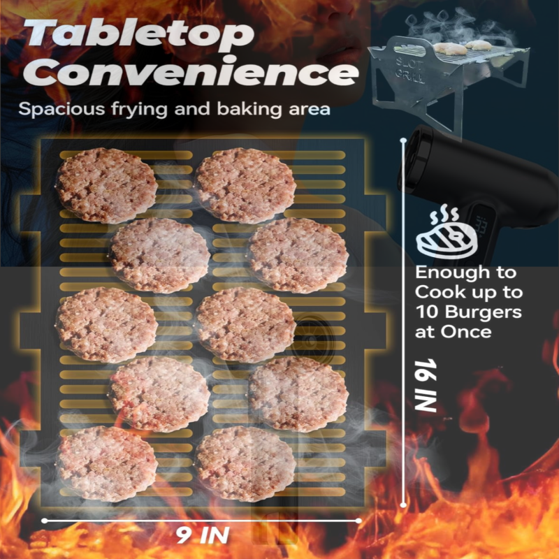 Barbecue pliable et portable (idéal pour le camping et les pique-niques), format compact 40 x 22,5 x 24 cm - 6