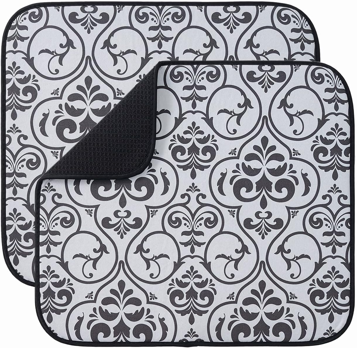 Zestaw 2 chłonnych mat do suszenia z mikrofibry do kuchni, talerzy, kubków i szklanek, 40 x 46 cm