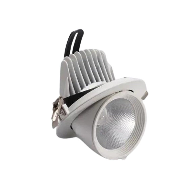 Spot LED Rond Encastrable Orientable COB Blanc 30W - Blanc Chaud 2300K ...