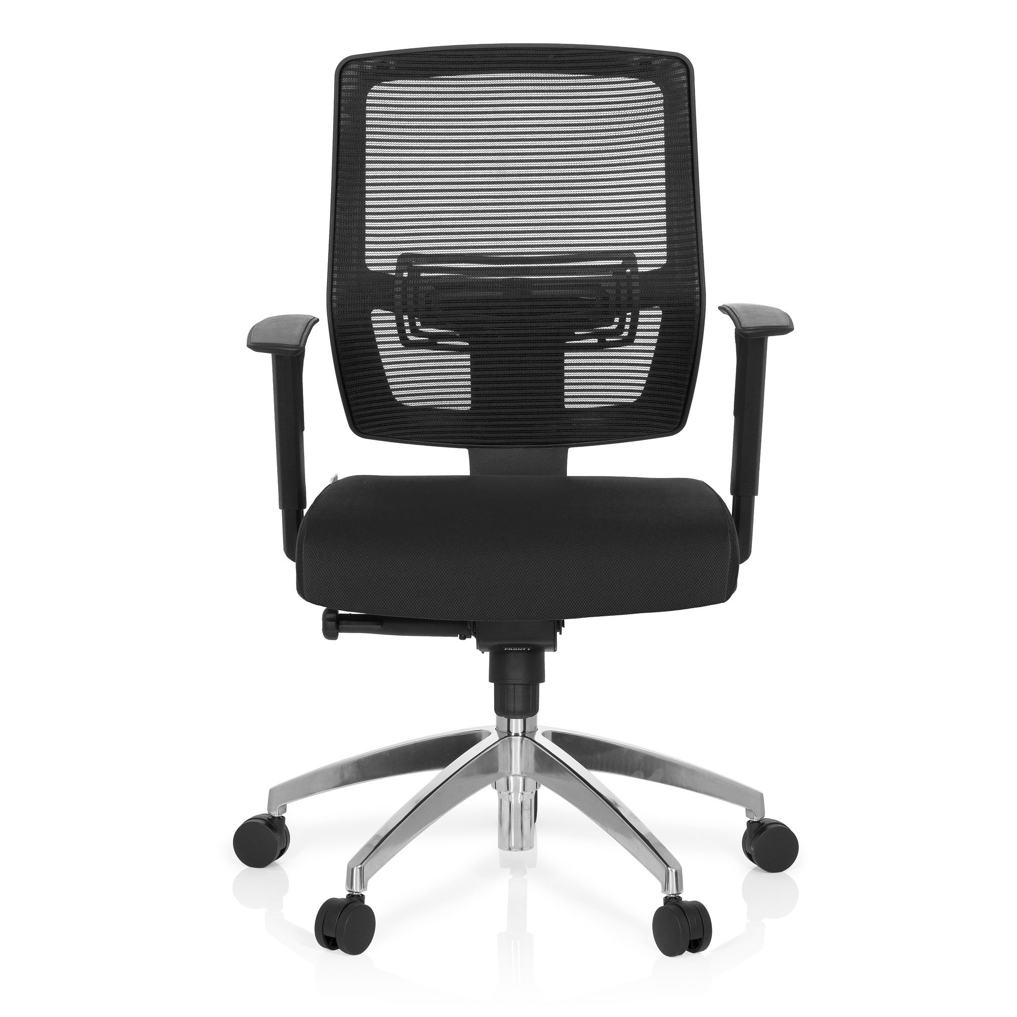 Chaise De Bureau Pivotante BAKAJI En Tissu Filet - Hauteur Réglable, Dossier Ergonomique, Charge 100 Kg (Noir)