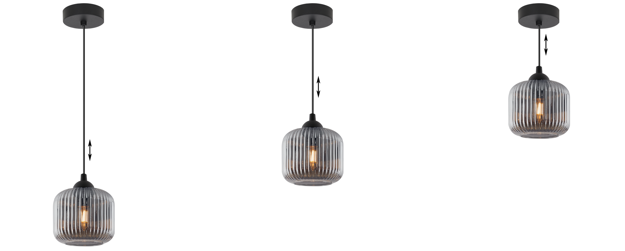 Lampa sufitowa wisząca Riffle loft 1xE27 klosz walec grafit Light Home LH - 6