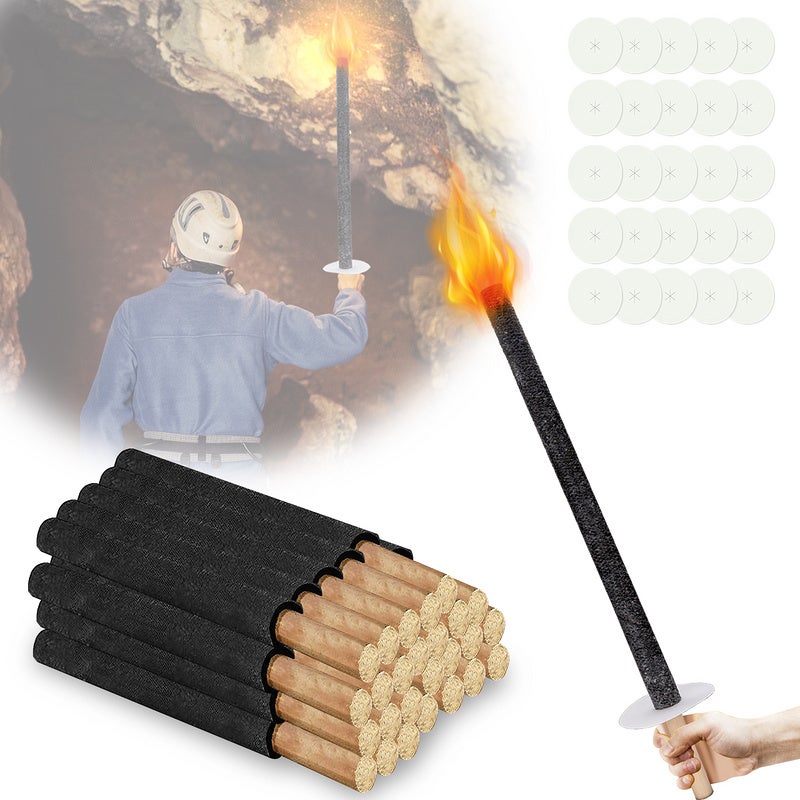 Torches De Cire - Lot De 6, Brûlent 45-60 Min, Résistent à La Pluie Légère