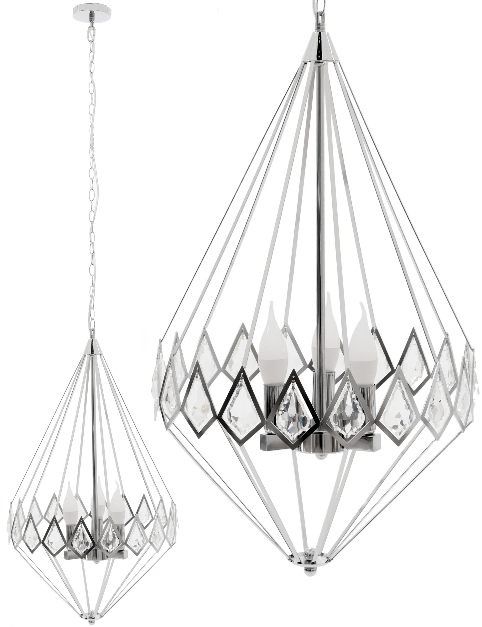 Lampa Sufitowa Wisząca Kryształowa Toolight App767-3Cp Szary