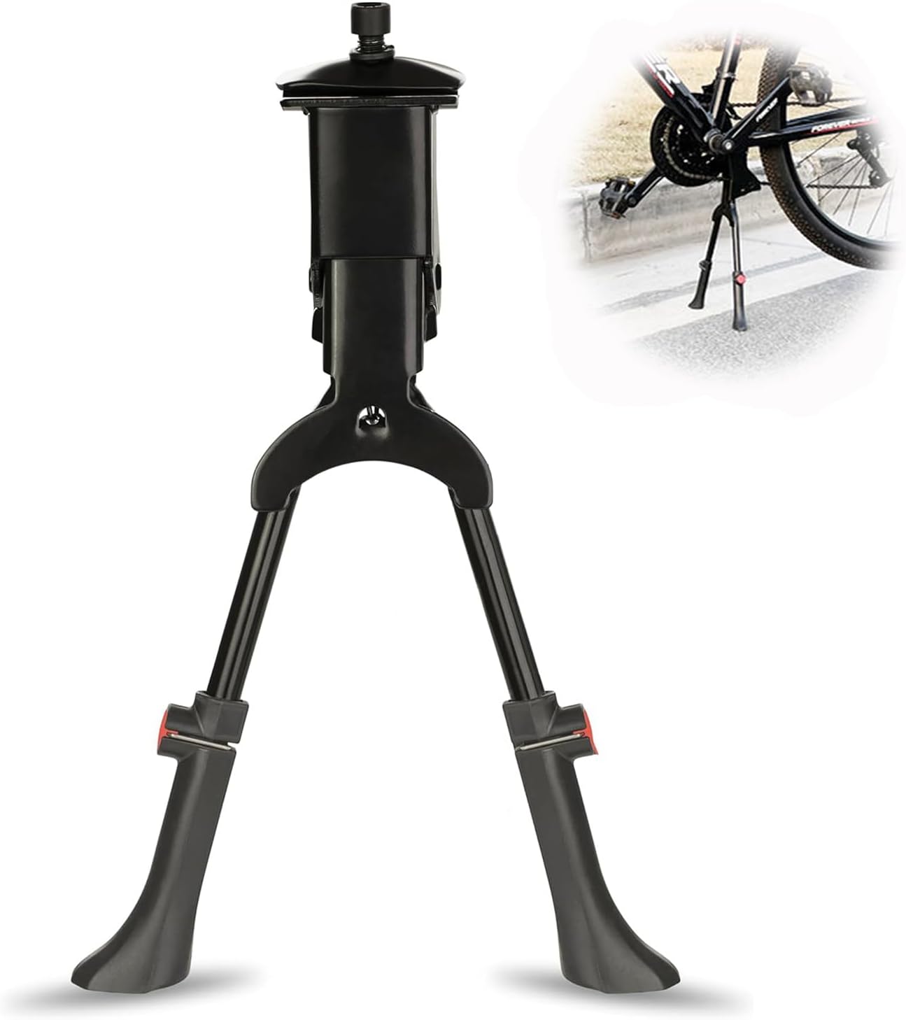 Podwójny stojak na rowery - Regulowana wysokość od 61 do 71 cm - Maksymalne obciążenie: 30 kg - Do rowerów miejskich, górskich i trekkingowych