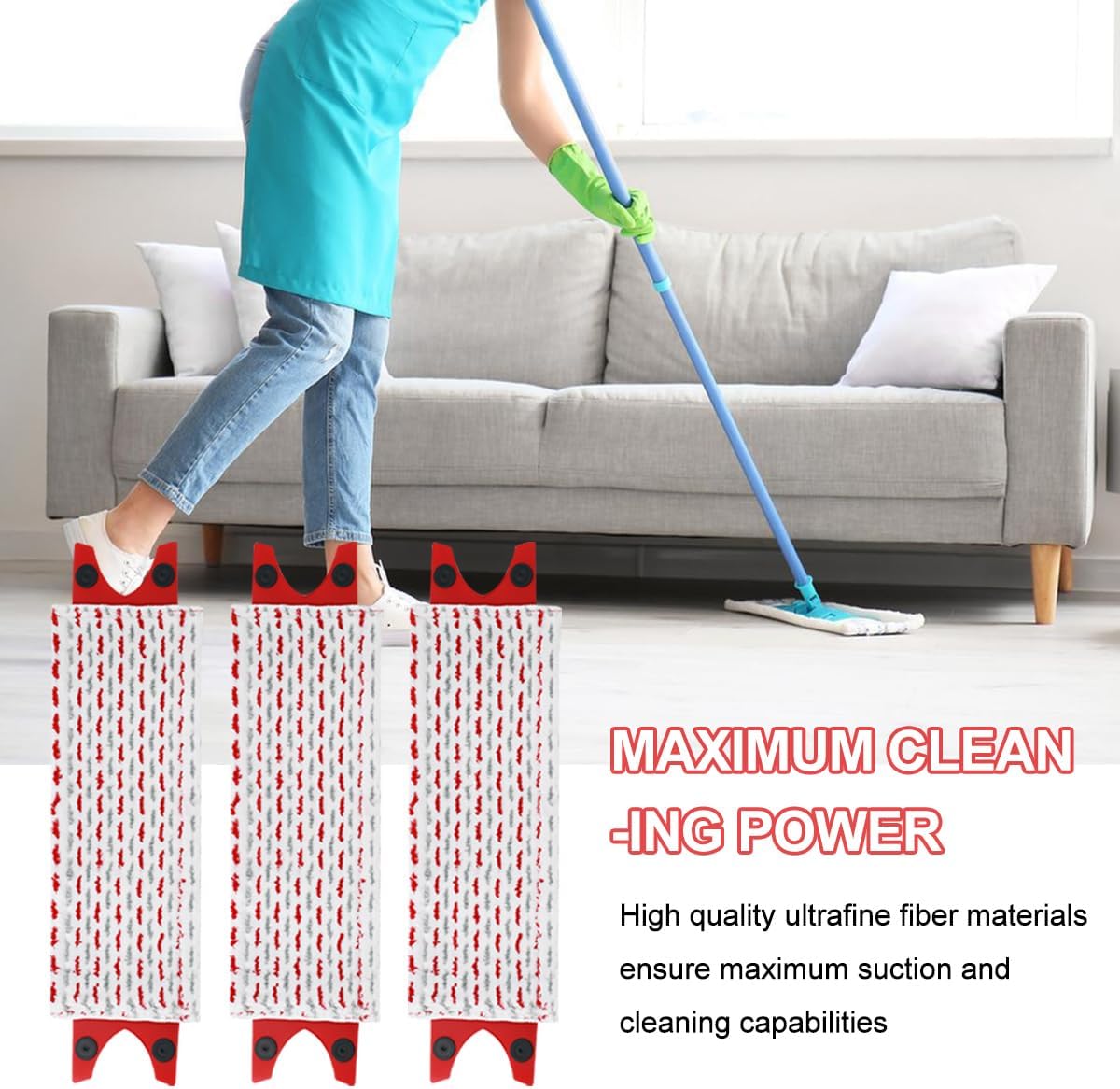 3 Pièces Recharge Vileda UltraMax XL - Balai Serpillière Microfibre Absorbante 2en1, Idéal pour Sols et Taches - 3